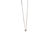 14k White Gold .20ct G VS2 Round Bezel Set Solitaire Pendant